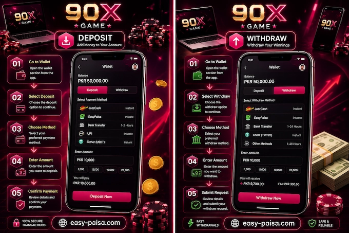 90X Deposit and Withdraw