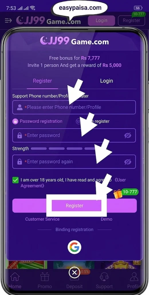 JJ99 Register & Login