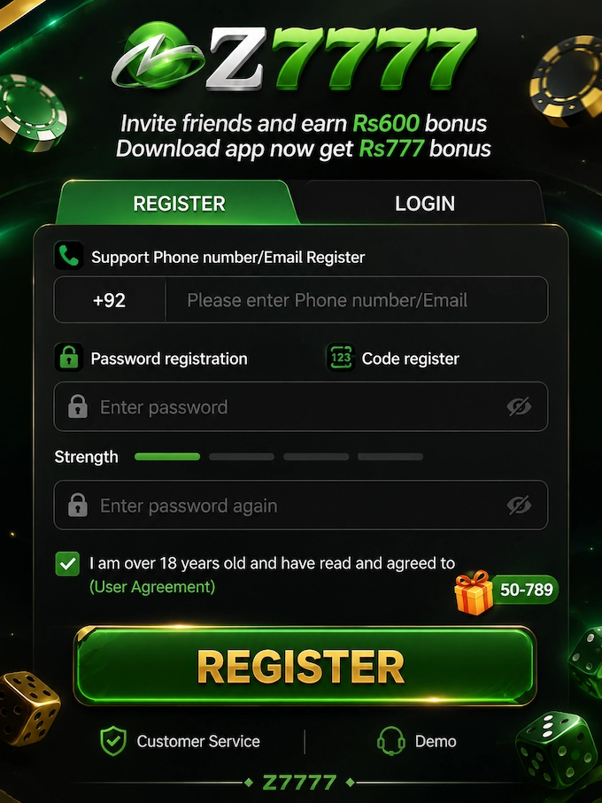 Z7777 Register & Login